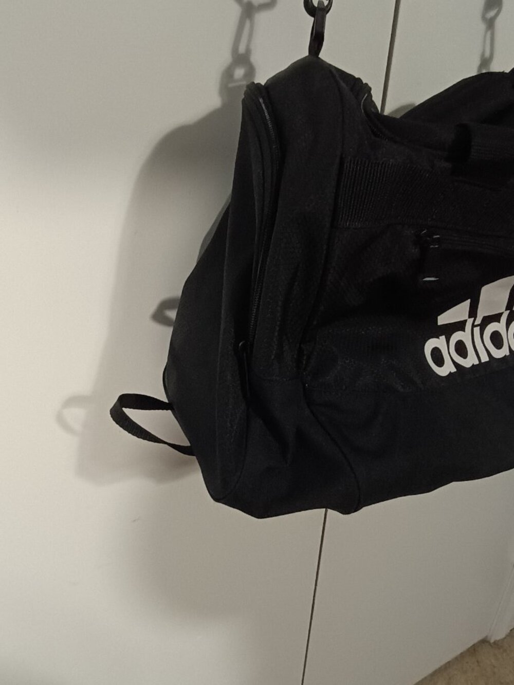 adidas Black Performance Duffel Gym Travel Bag Shoulder Strap Zip Pockets - Picture 7 of 8